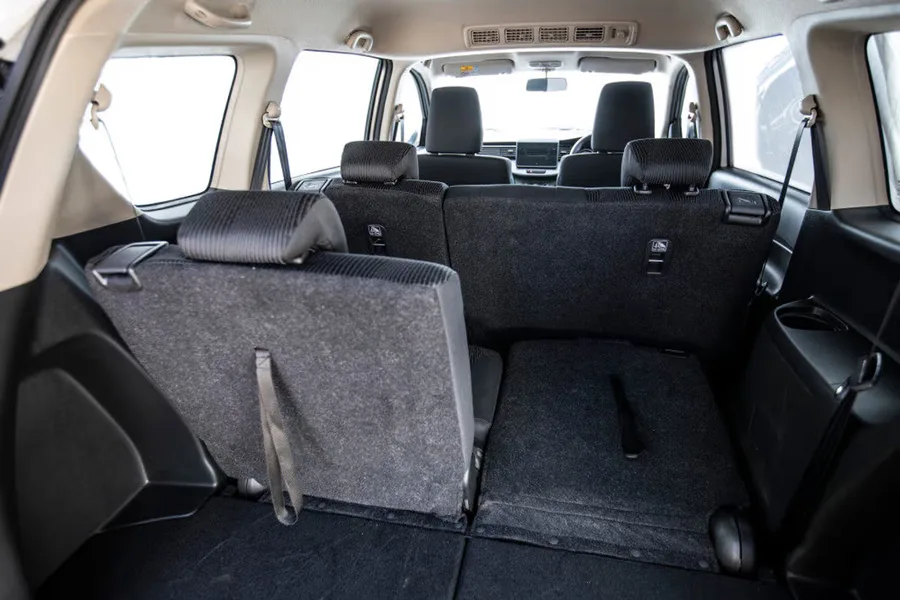 Open boot of the RiseEdge 7-seater with space for airport luggage
